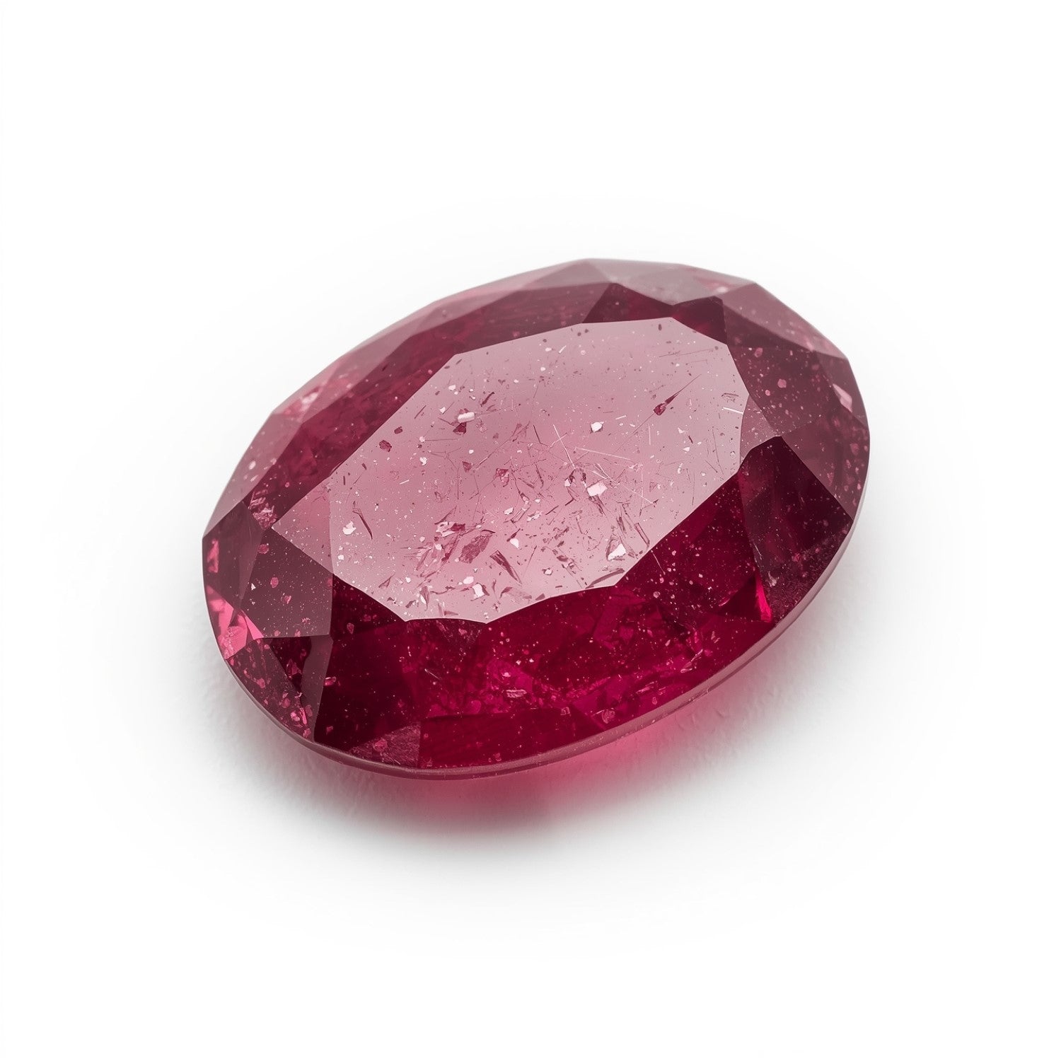 Red Jade 1PC Chunky 13x18 MM Oval Faceted Red Pure Semi Precious Loose Gems メイン画像