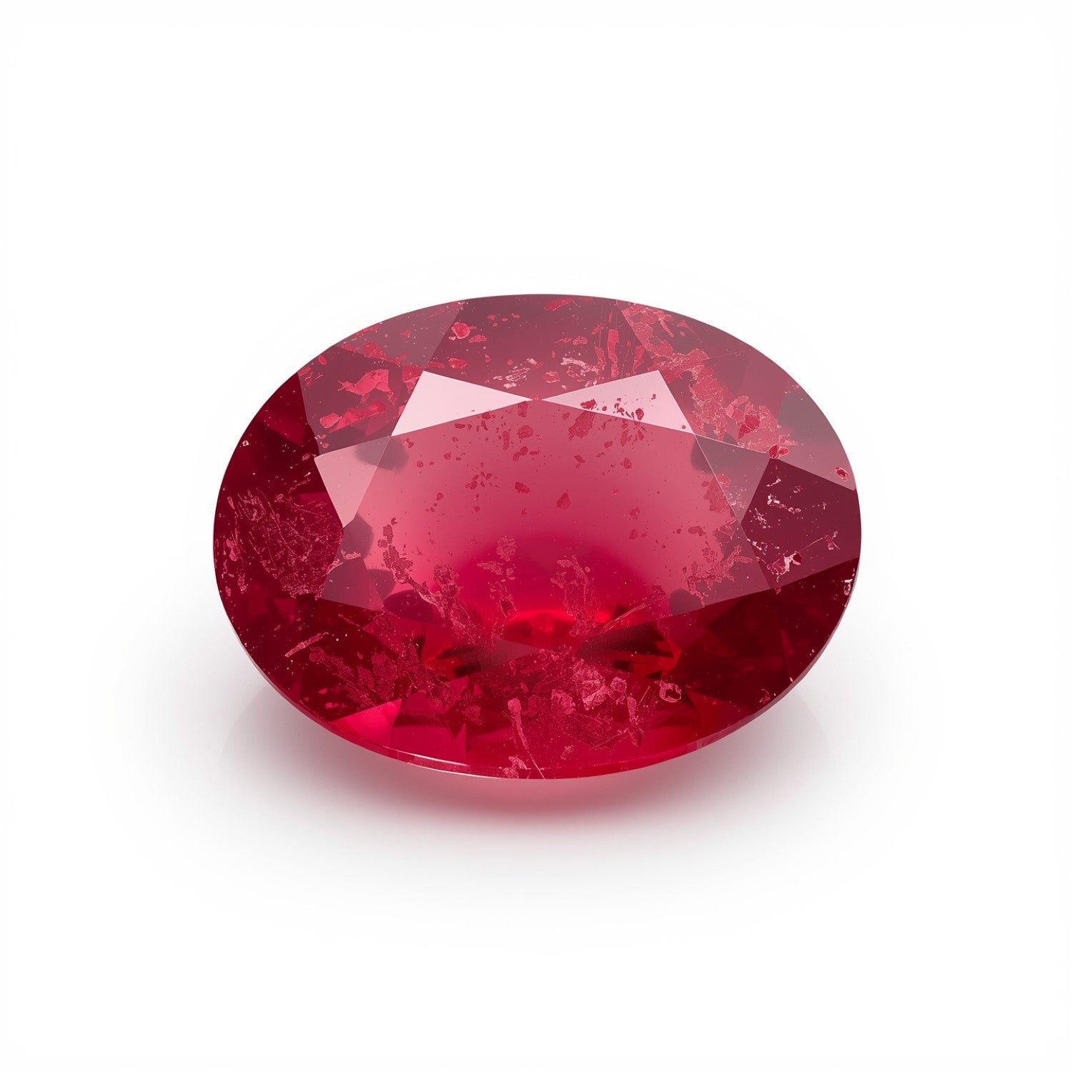 Red Jade 1PC Chunky 15x20 MM Oval Faceted Red Fiery Semi Precious Loose Gemstone Main image