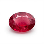 Red Jade 1PC Chunky 15x20 MM Oval Faceted Red Fiery Semi Precious Loose Gemstone