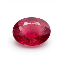 Red Jade 1PC Chunky 15x20 MM Oval Faceted Red Fiery Semi Precious Loose Gemstone