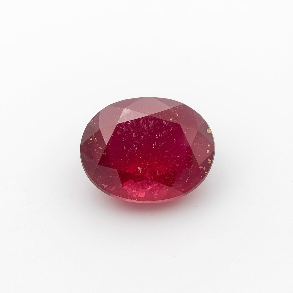 Red Jade 1PC Tiny 5x7 MM Oval Faceted Red Sparkling Semi Precious Loose Gemstone