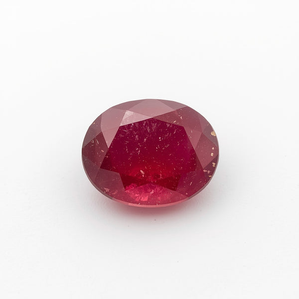 Red Jade 1PC Tiny 5x7 MM Oval Faceted Red Sparkling Semi Precious Loose Gemstone