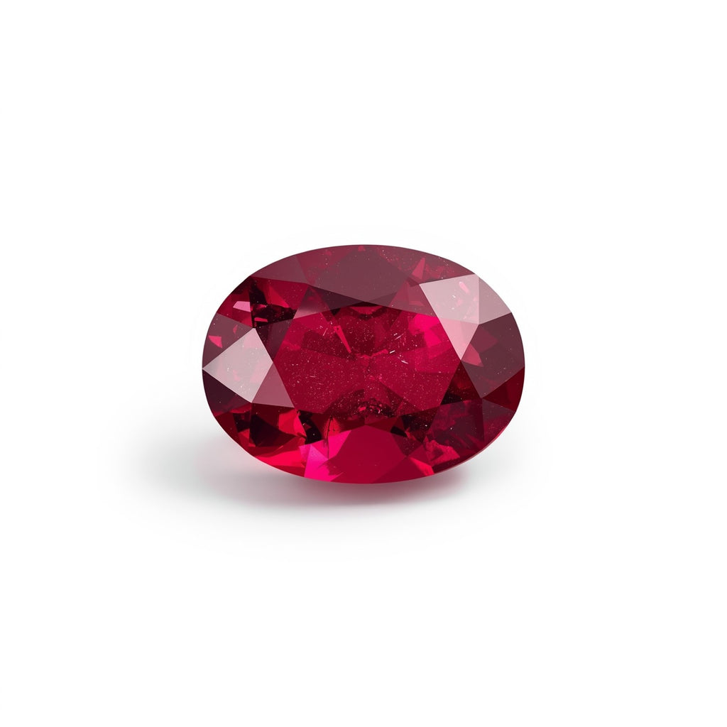 Red Jade 1PC Small 6x9 MM Oval Faceted Red Splendid Semi Precious Gems