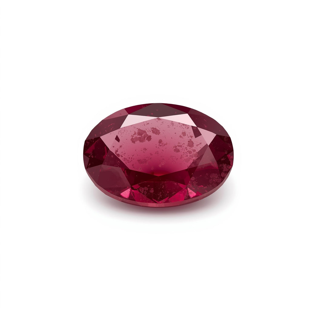 Red Jade 1PC Medium 7x10 MM Oval Faceted Red Lustrous Semi Precious Loose Gemstone