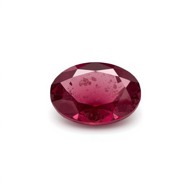 Red Jade 1PC Medium 7x10 MM Oval Faceted Red Lustrous Semi Precious Loose Gemstone