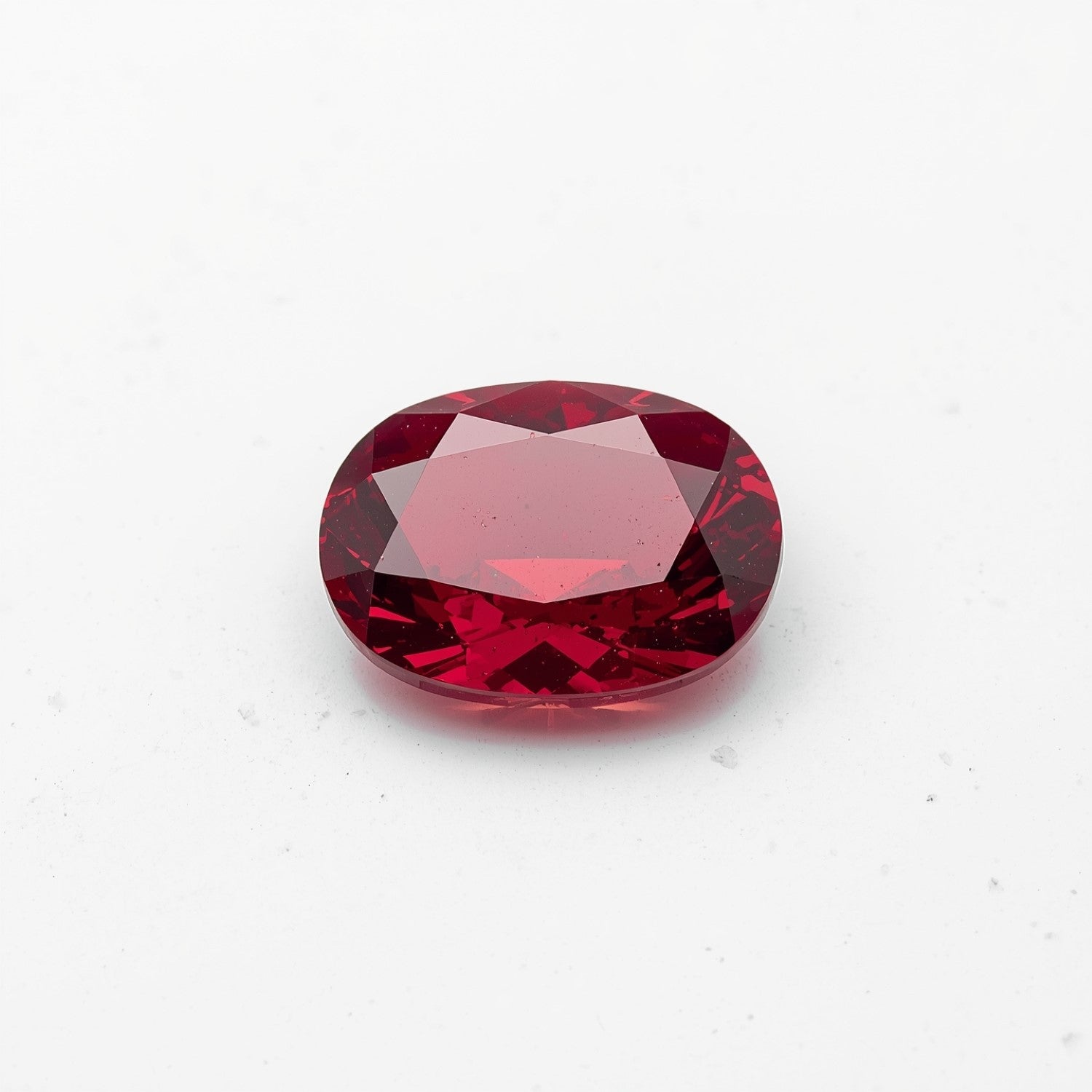 Red Jade 1PC Medium 8x10 MM Oval Faceted Red Shine Semi Precious Loose Gemstones Immagine principale del prodotto