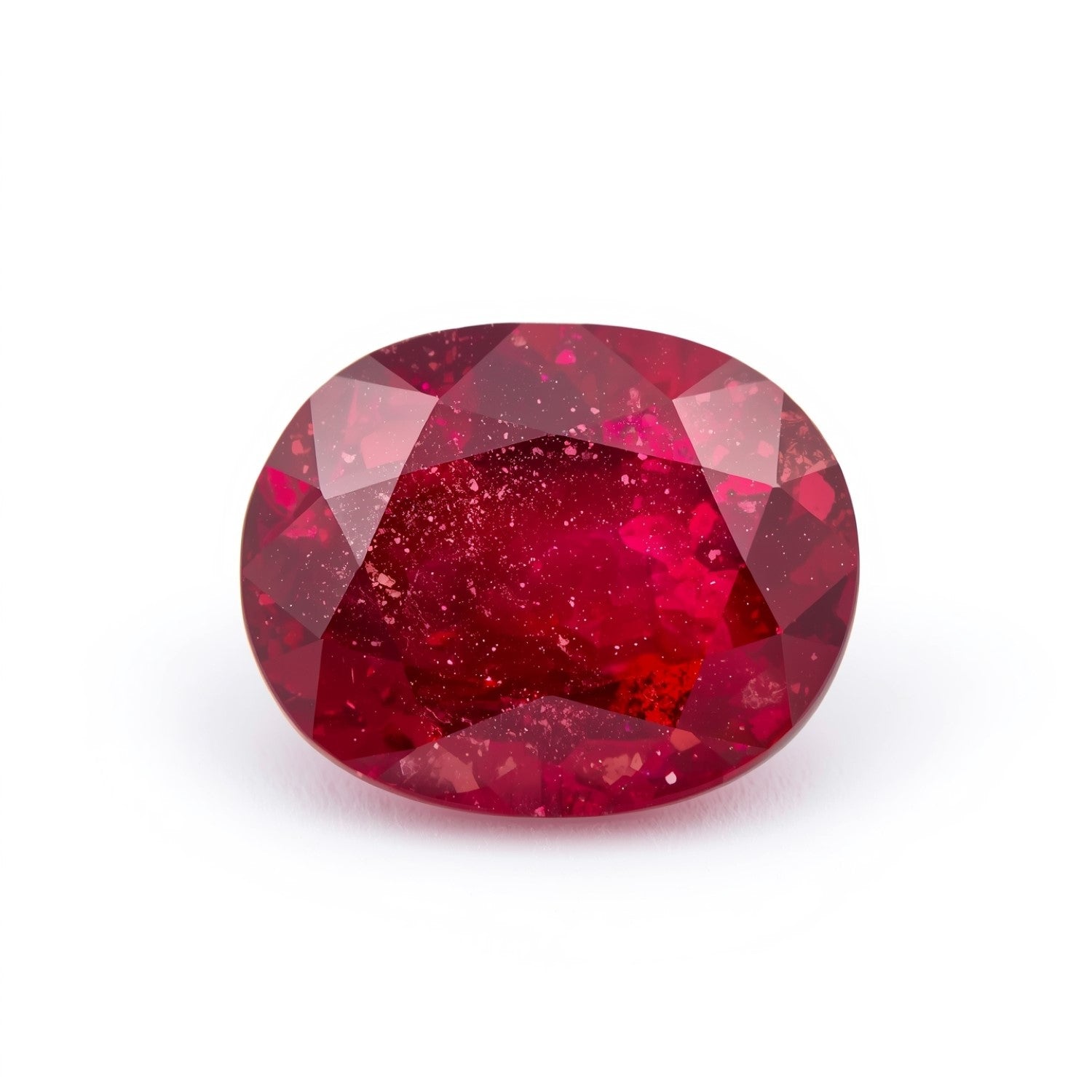 Red Jade 1PC Medium 8x10 MM Oval Faceted Red Shine Semi Precious Loose Gemstones