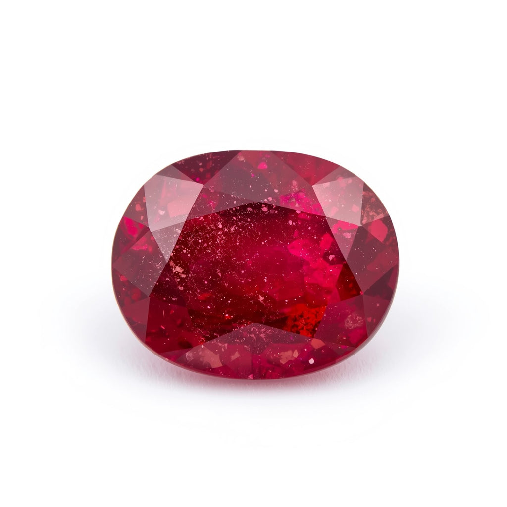 Red Jade 1PC Medium 8x10 MM Oval Faceted Red Shine Semi Precious Loose Gemstones