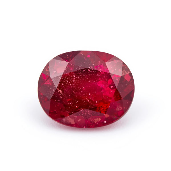 Red Jade 1PC Medium 8x10 MM Oval Faceted Red Shine Semi Precious Loose Gemstones