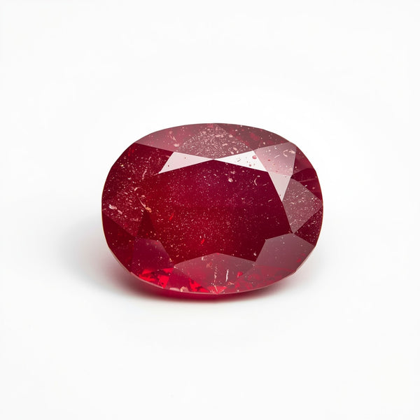 Red Jade 1PC Large 8x12 MM Oval Faceted Red High-Quality Semi Precious Loose Gems