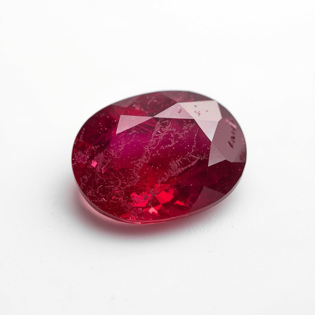 Red Jade 1PC Large 9x11 MM Oval Faceted Red Fine Semi Precious Gems