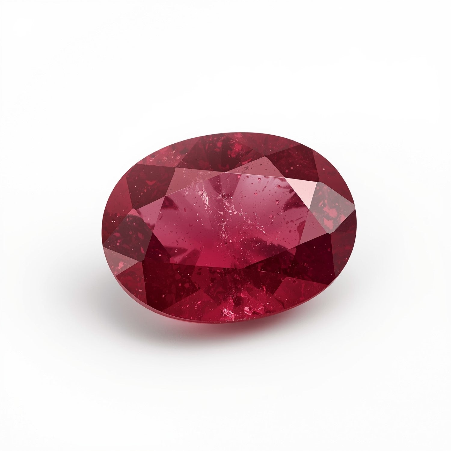 Red Jade 1PC Large 9x11 MM Oval Faceted Red Fine Semi Precious Gems