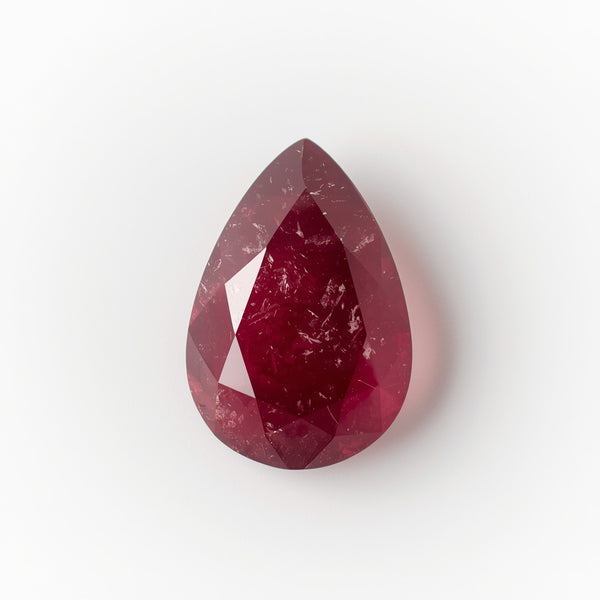 Red Jade 1PC Large 10x14 MM Pear Faceted Red Shine Semi Precious Loose Gems