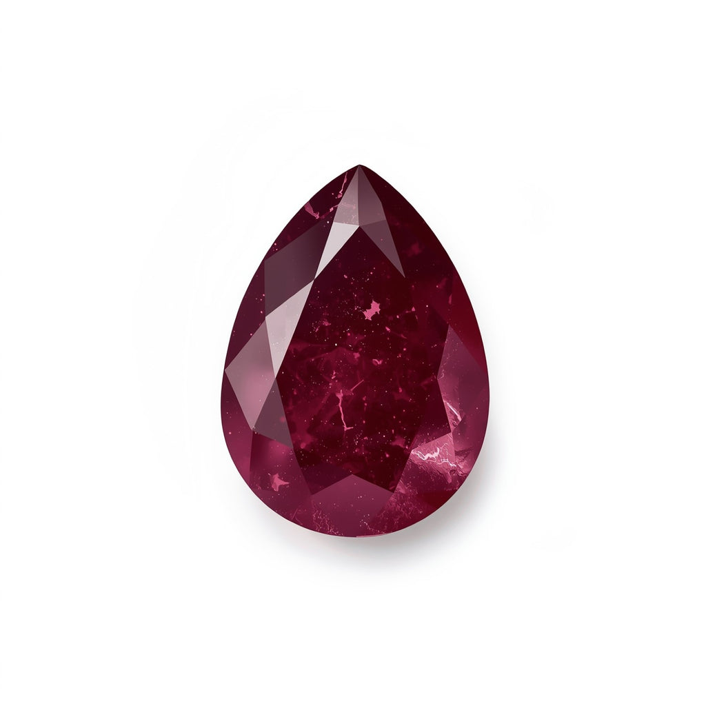 Red Jade 1PC Chunky 13x18 MM Pear Faceted Red High-Quality Semi Precious Loose Gemstones