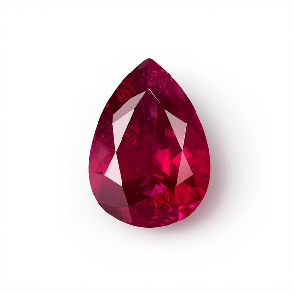Red Jade 1PC Chunky 13x18 MM Pear Faceted Red High-Quality Semi Precious Loose Gemstones