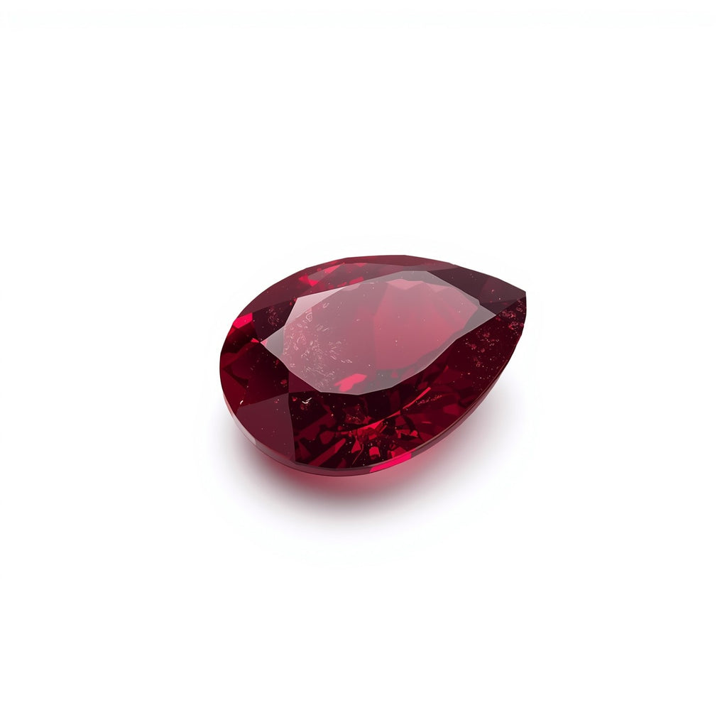 Red Jade 10PC Tiny 3x5 MM Pear Faceted Red Natural Semi Precious Loose Gemstone