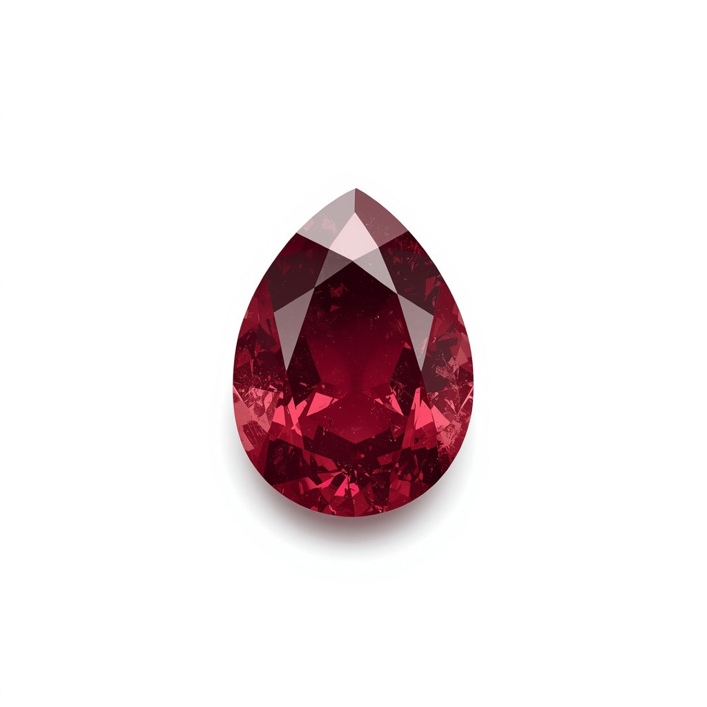 Red Jade 1PC Tiny 5x7 MM Pear Faceted Red Superior Semi Precious Gems