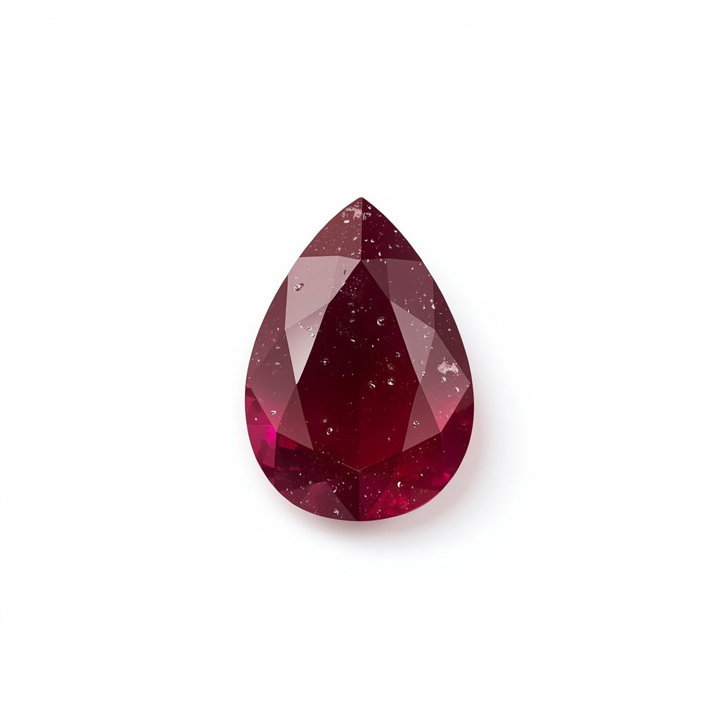 Red Jade 1PC Small 6x8 MM Pear Faceted Red Pure Semi Precious Loose Gems
