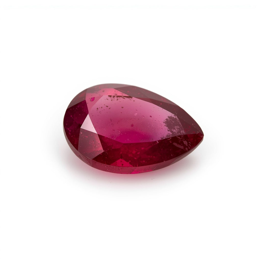 Red Jade 1PC Small 6x9 MM Pear Faceted Red Fiery Semi Precious Loose Gemstone
