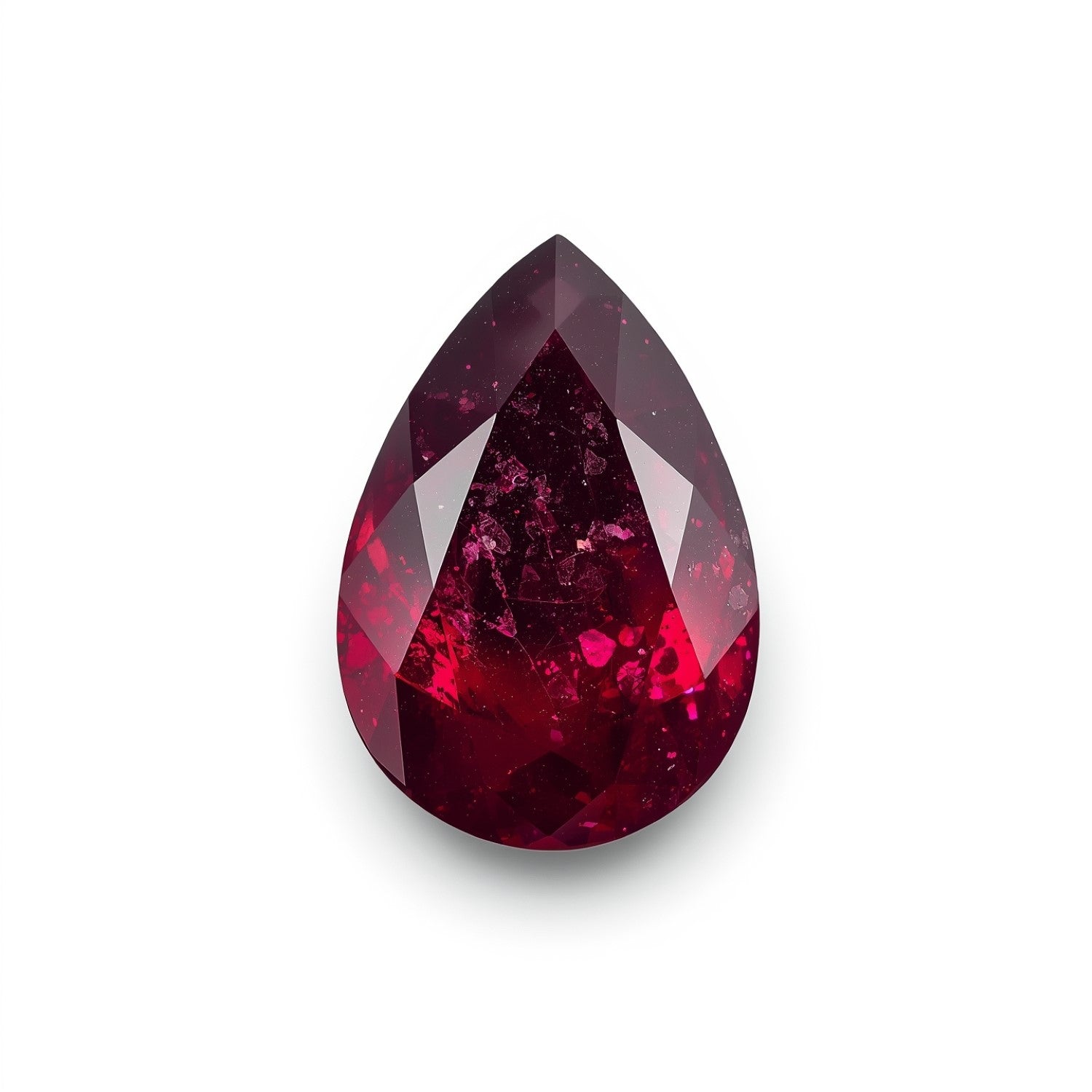 Red Jade 1PC Medium 7x10 MM Pear Faceted Red Sparkling Semi Precious Gems