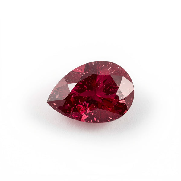 Red Jade 1PC Small 7x9 MM Pear Faceted Red Brilliant Semi Precious Loose Gemstones