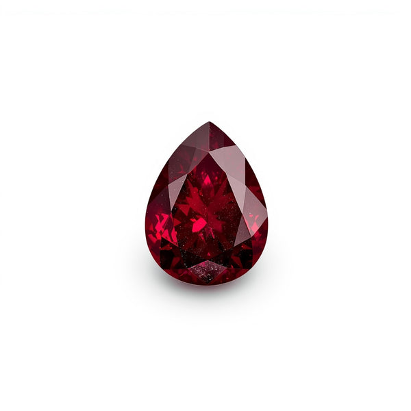 Red Jade 1PC Small 7x9 MM Pear Faceted Red Brilliant Semi Precious Loose Gemstones