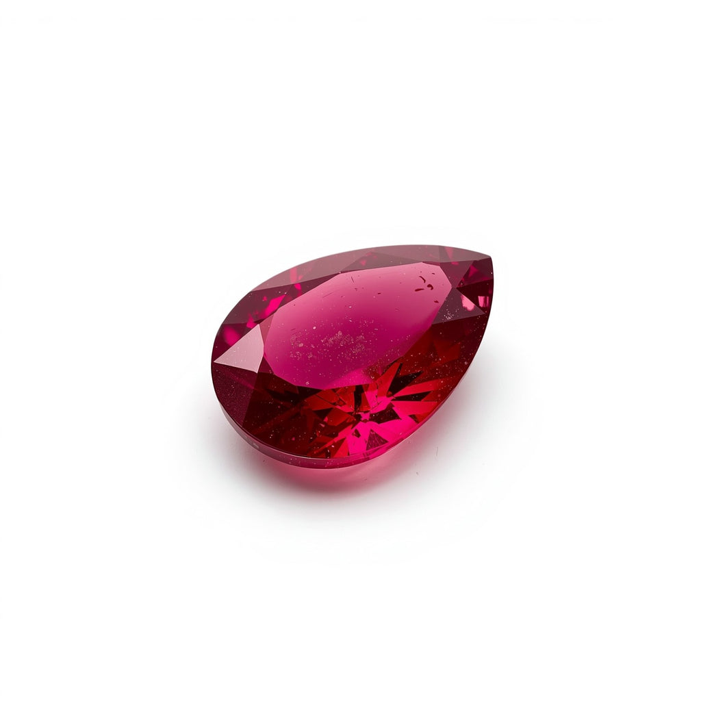 Red Jade 1PC Medium 8x10 MM Pear Faceted Red Polished Semi Precious Loose Gems