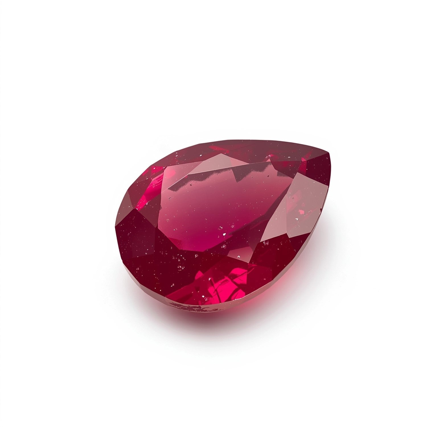 Red Jade 1PC Medium 8x10 MM Pear Faceted Red Polished Semi Precious Loose Gems