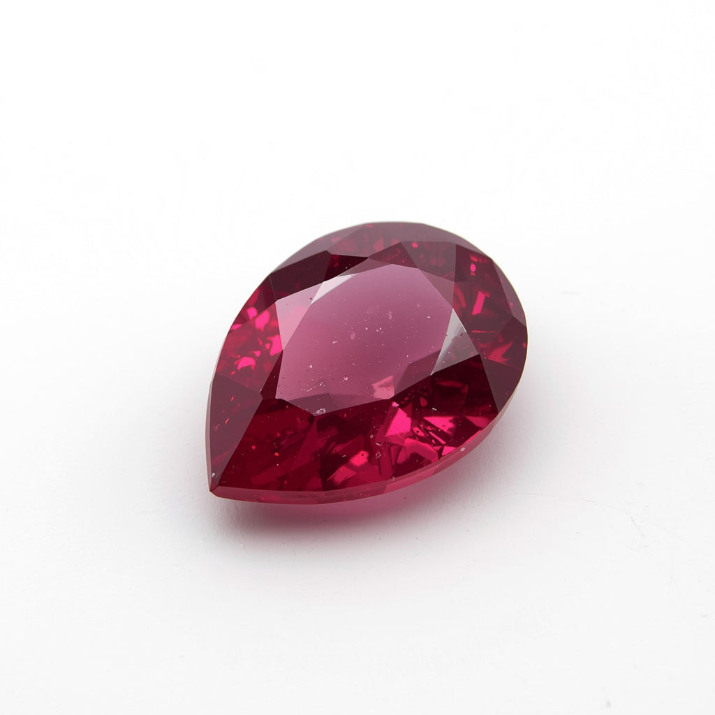 Red Jade 1PC Large 8x12 MM Pear Faceted Red Luster Semi Precious Loose Gemstones