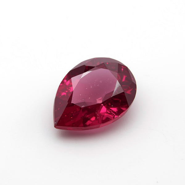 Red Jade 1PC Large 8x12 MM Pear Faceted Red Luster Semi Precious Loose Gemstones