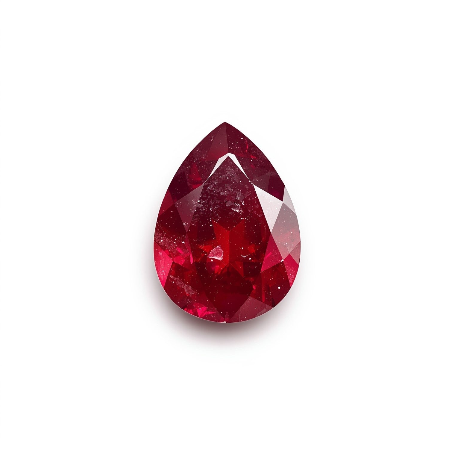 Red Jade 1PC Large 8x12 MM Pear Faceted Red Luster Semi Precious Loose Gemstones Image secondaire du produit
