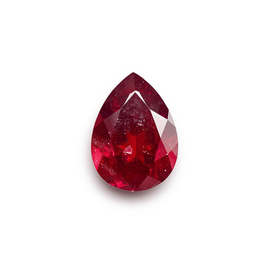 Red Jade 1PC Large 8x12 MM Pear Faceted Red Luster Semi Precious Loose Gemstones