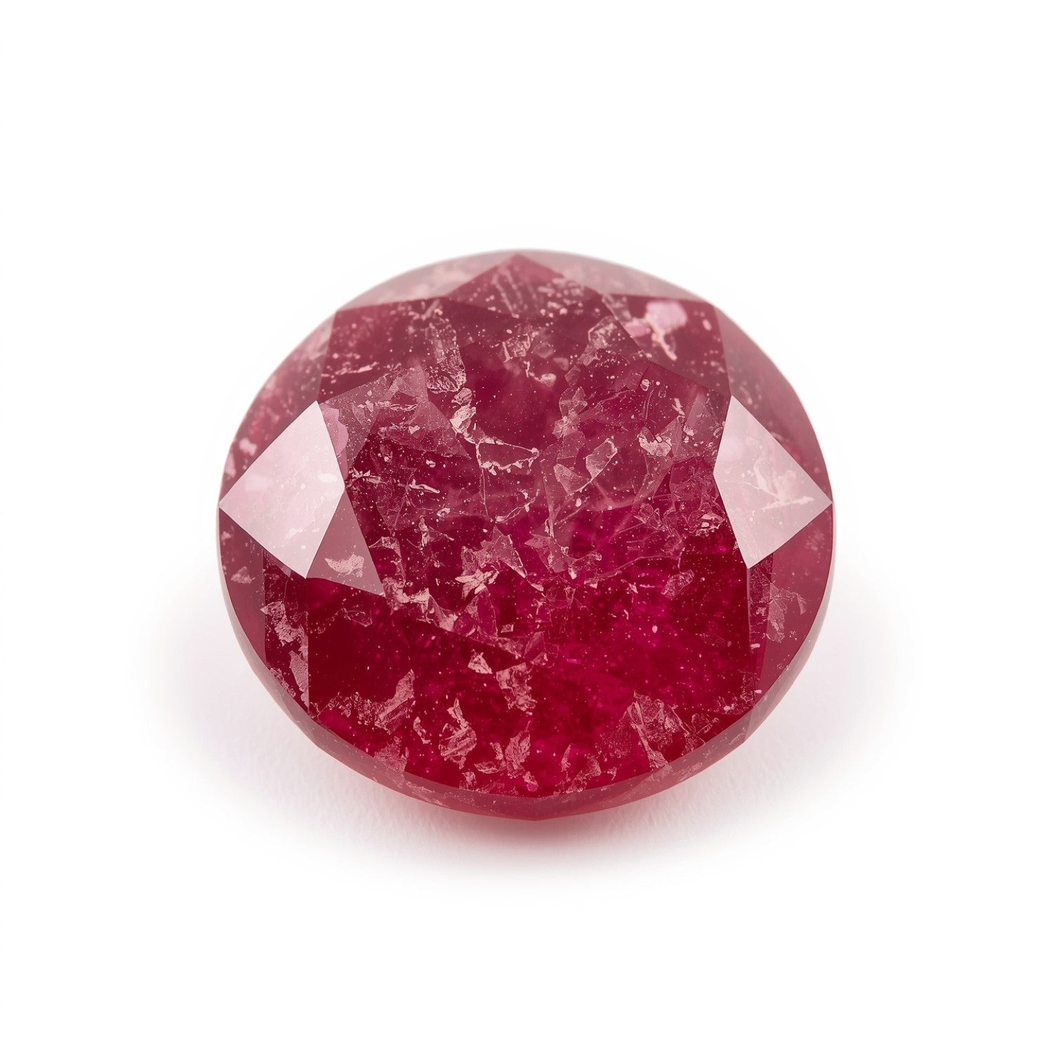 Red Jade 1PC Large 10x10 MM Round Faceted Red Shine Semi Precious Loose Gemstones Secundaire afbeelding