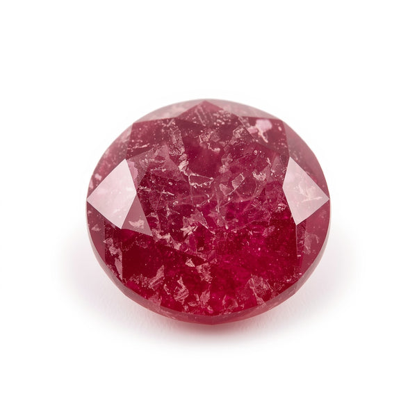 Red Jade 1PC Large 10x10 MM Round Faceted Red Shine Semi Precious Loose Gemstones