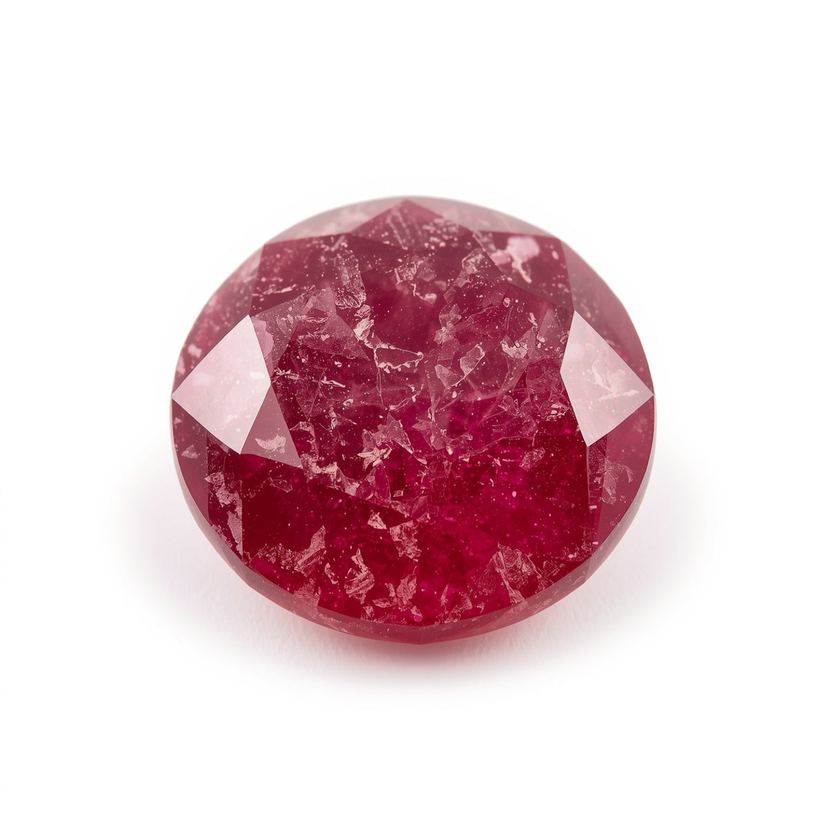 Red Jade 1PC Large 11x11 MM Round Faceted Red Fine Semi Precious Gems