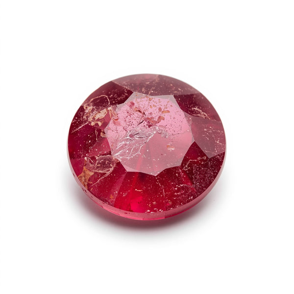 Red Jade 1PC Large 12x12 MM Round Faceted Red High-Quality Semi Precious Loose Gems