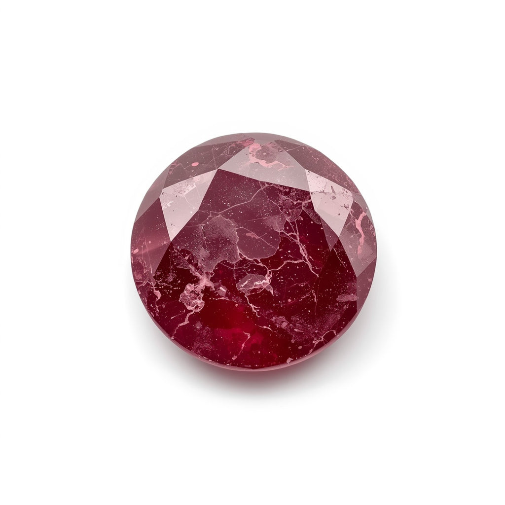 Red Jade 1PC Chunky 13x13 MM Round Faceted Red Natural Semi Precious Loose Gemstone