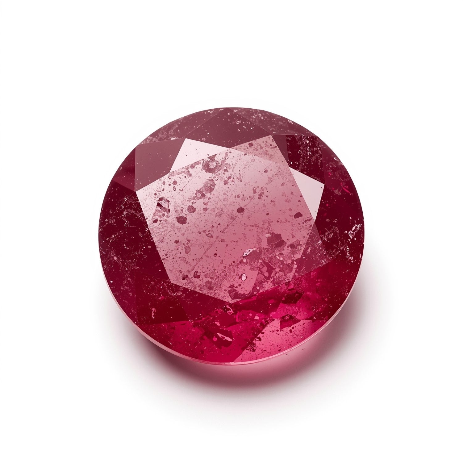 Red Jade 1PC Chunky 14x14 MM Round Faceted Red Genuine Semi Precious Loose Gemstones Hoofdafbeelding