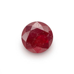 Red Jade 1PC Tiny 6x6 MM Round Faceted Red Polished Semi Precious Loose Gemstones