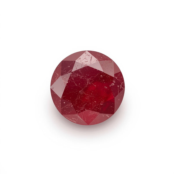 Red Jade 1PC Small 8x8 MM Round Faceted Red Luster Semi Precious Loose Gems