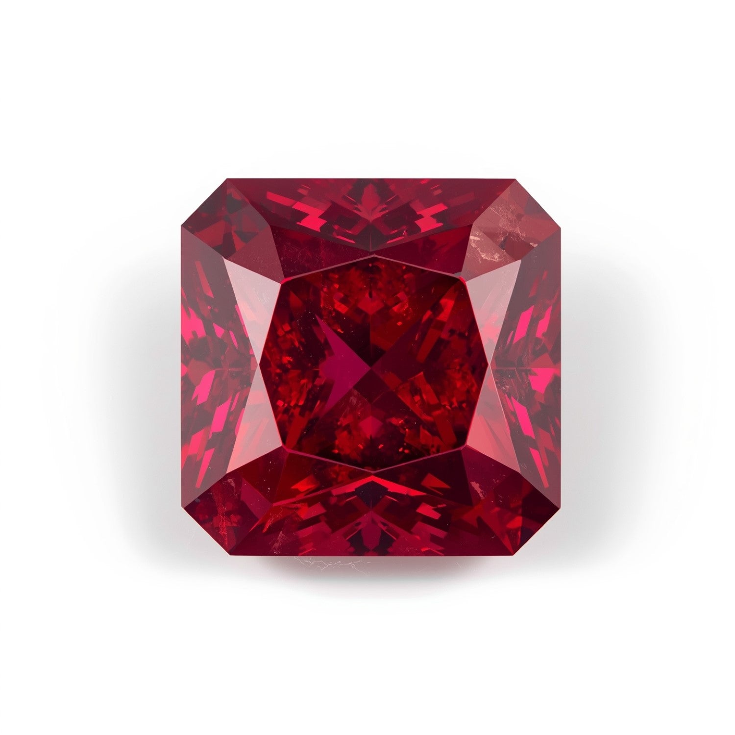 Red Jade 1PC Large 10x10 MM Square Faceted Red Shine Semi Precious Loose Gemstones Hoofdafbeelding