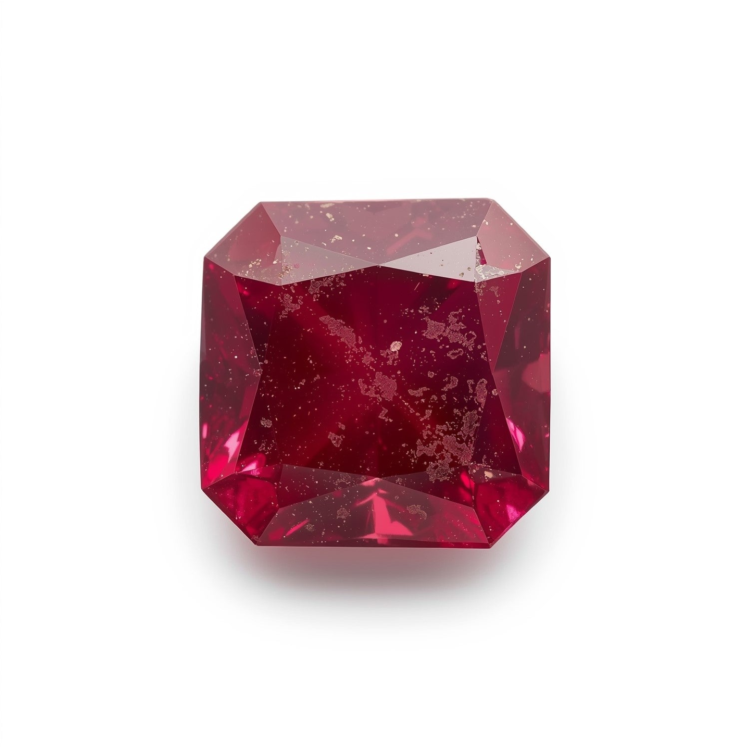 Red Jade 1PC Large 10x10 MM Square Faceted Red Shine Semi Precious Loose Gemstones Secundaire afbeelding