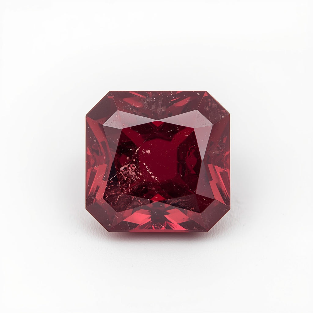 Red Jade 1PC Large 12x12 MM Square Faceted Red High-Quality Semi Precious Loose Gems