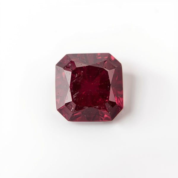 Red Jade 1PC Chunky 14x14 MM Square Faceted Red Genuine Semi Precious Loose Gemstones