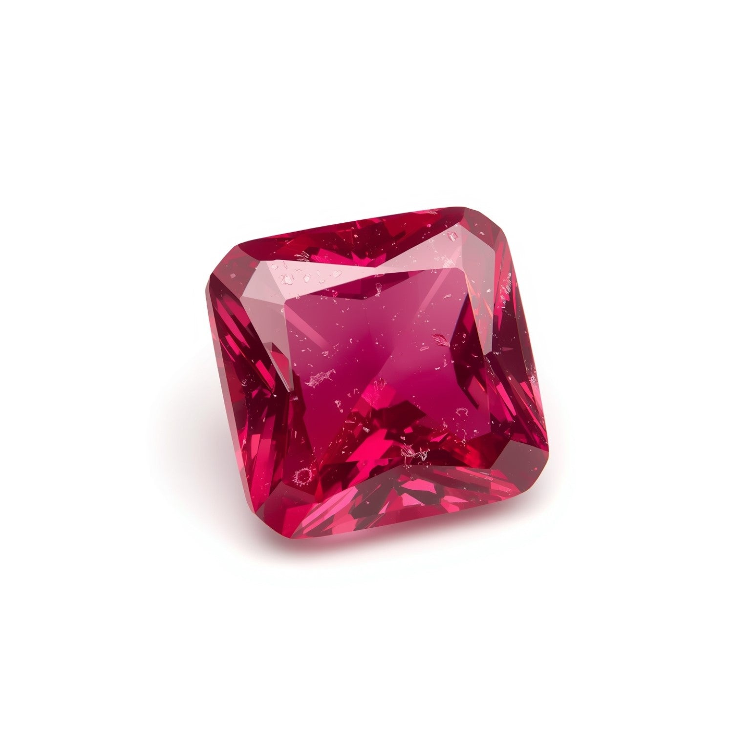 Red Jade 1PC Chunky 14x14 MM Square Faceted Red Genuine Semi Precious Loose Gemstones Secundaire afbeelding