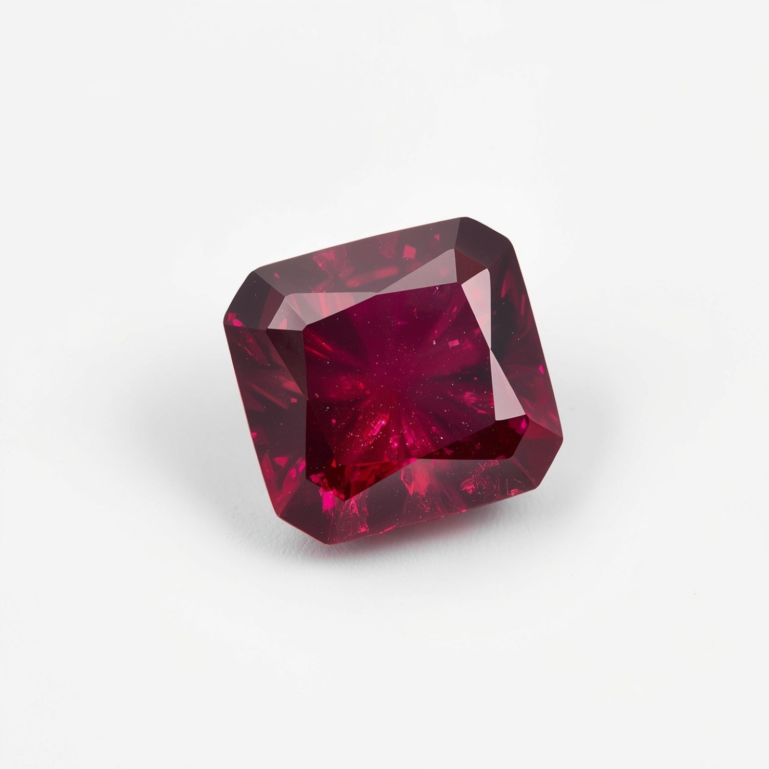 Red Jade 1PC Chunky 16x16 MM Square Faceted Red Pure Semi Precious Loose Gems Secundaire afbeelding