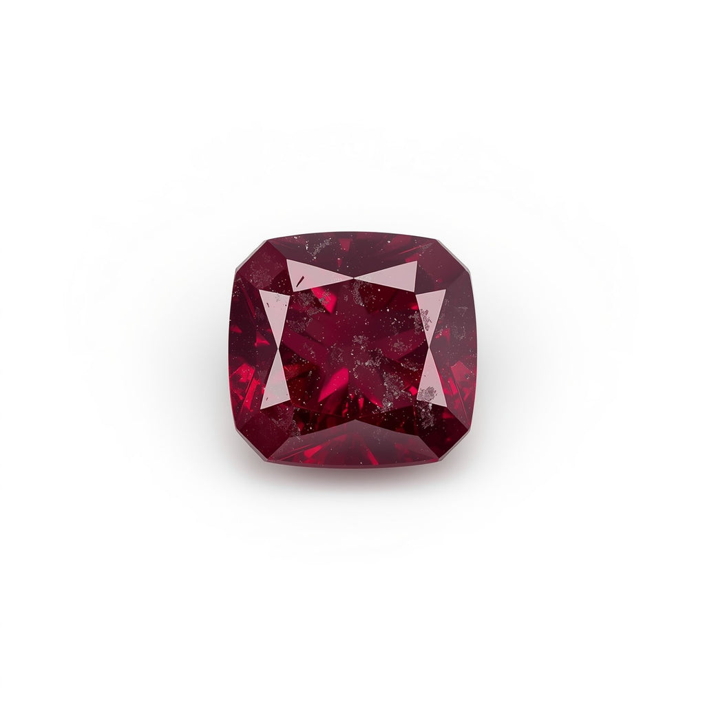 Red Jade 1PC Tiny 5x5 MM Square Faceted Red Sparkling Semi Precious Loose Gemstone