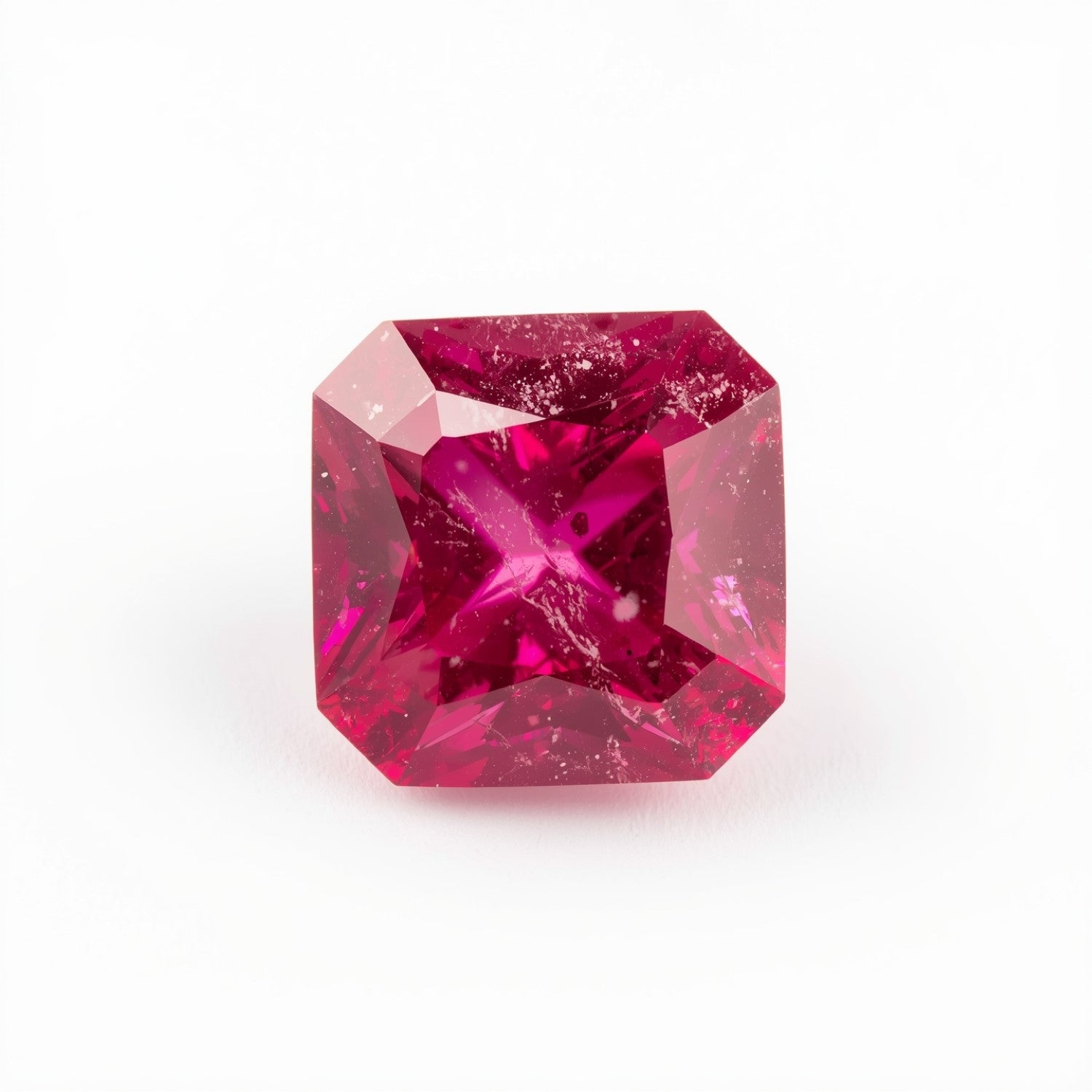 Red Jade 1PC Tiny 6x6 MM Square Faceted Red Polished Semi Precious Loose Gemstones Main image