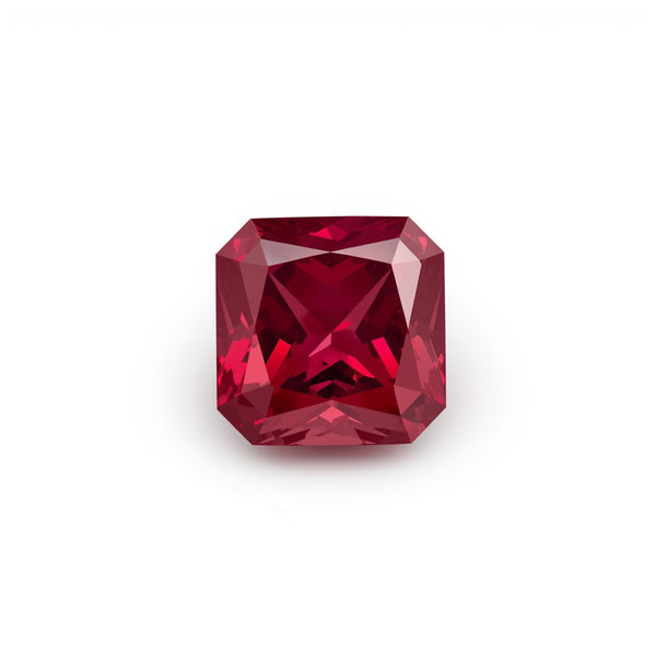 Red Jade 1PC Tiny 6x6 MM Square Faceted Red Polished Semi Precious Loose Gemstones