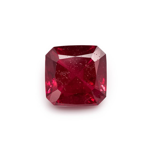 Red Jade 1PC Small 8x8 MM Square Faceted Red Luster Semi Precious Loose Gems